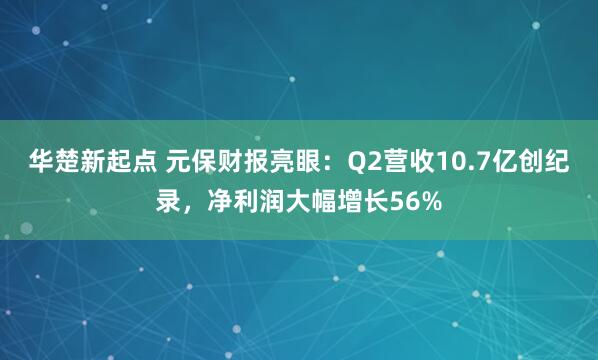 华楚新起点 元保财报亮眼：Q2营收10.7亿创纪录，净利润大幅增长56%