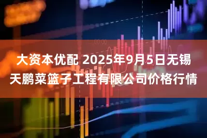 大资本优配 2025年9月5日无锡天鹏菜篮子工程有限公司价格行情